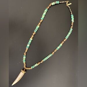 Soft Surroundings “horn” pendant beaded long necklace